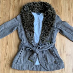 Armani Exchange Faux Fur Coat Sz XS